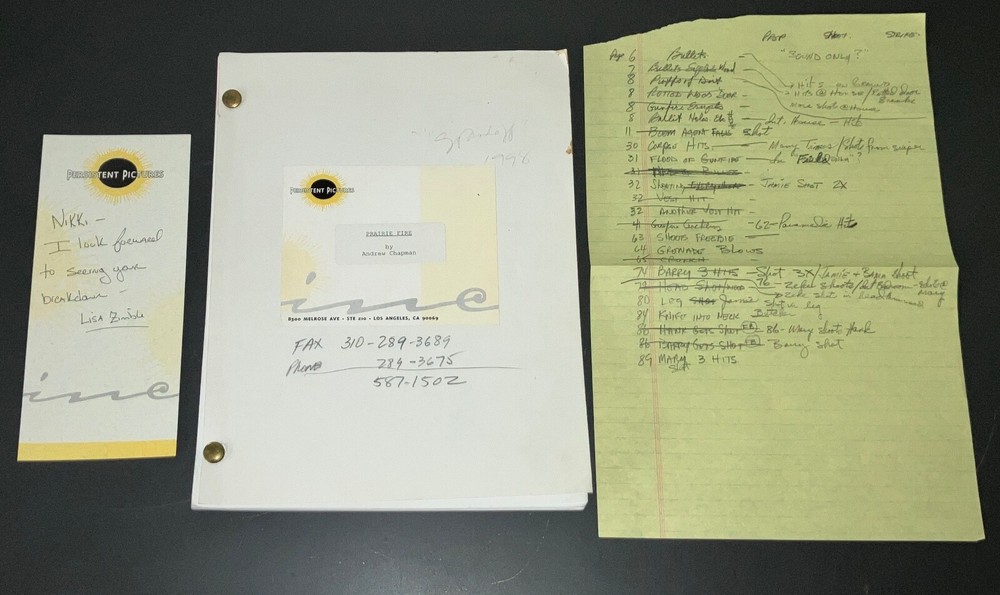 Standoff 1996 Movie Script Andrew Chapman Revised Draft Casting Notes COA