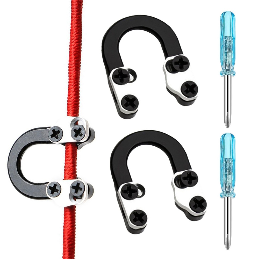 2 Sets Archery Metal U Nock D Loop for Compound Bow, Metal D Ring Material Ar...
