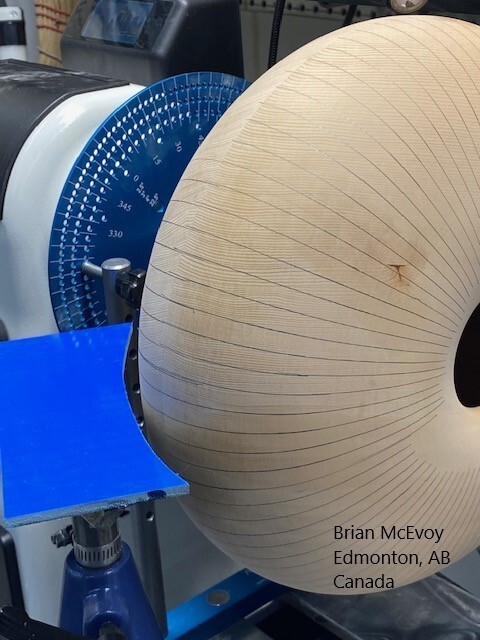 Wood lathe indexing plate, various spindle sizes