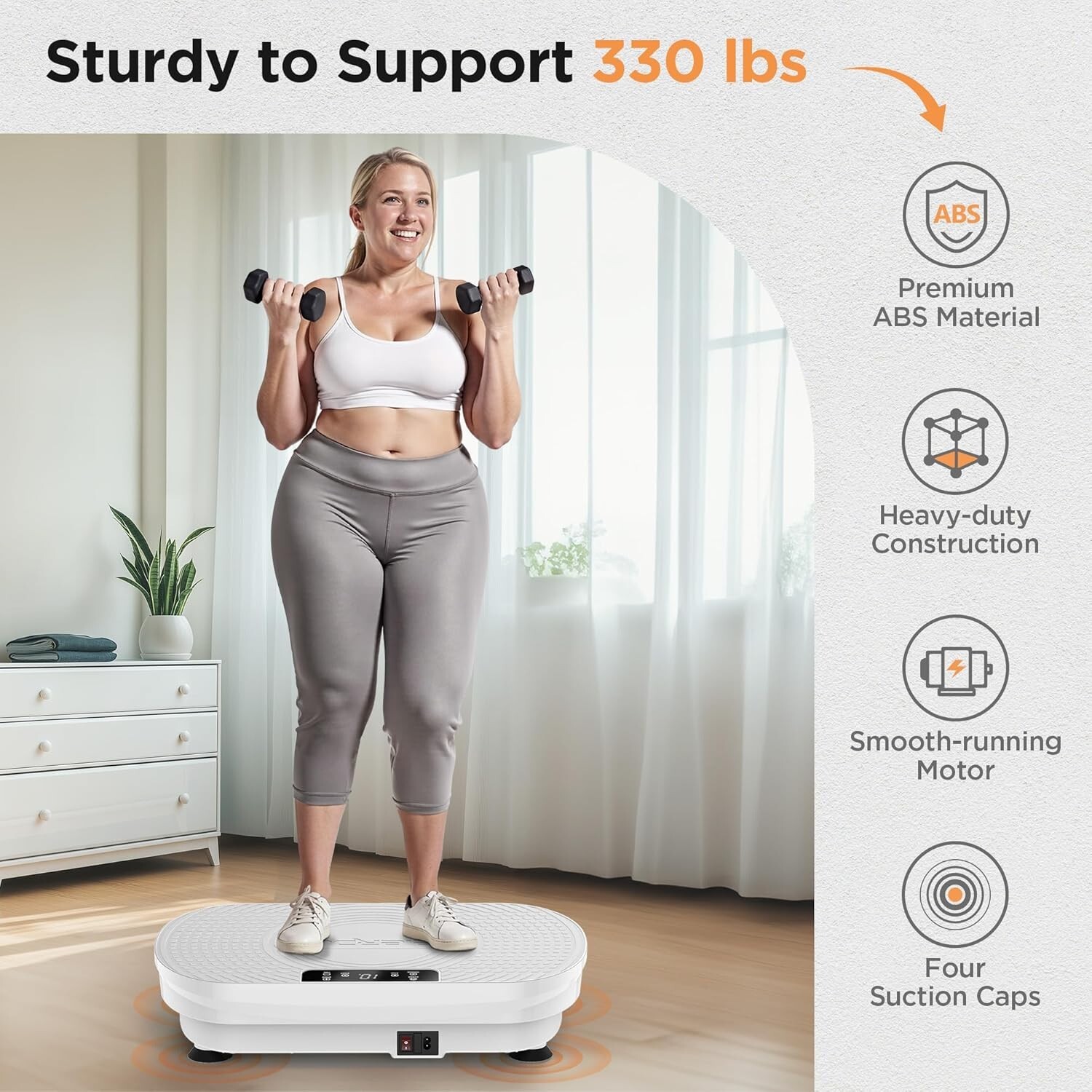 Whole Body Vibration Plate 330 LBS Capacity Multiple Modes for Toning Wellness