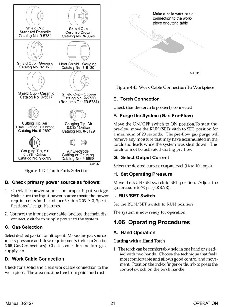 Thermal Dynamics Pakmaster 100 Plasma Cutter Operating Manual *1012