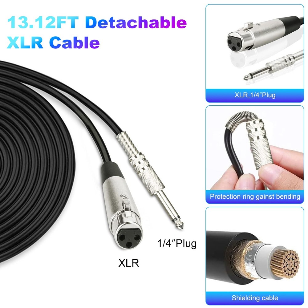 Handheld Dynamic Microphone Wired Microphone with On/Off Switch 13ft XLR Cable