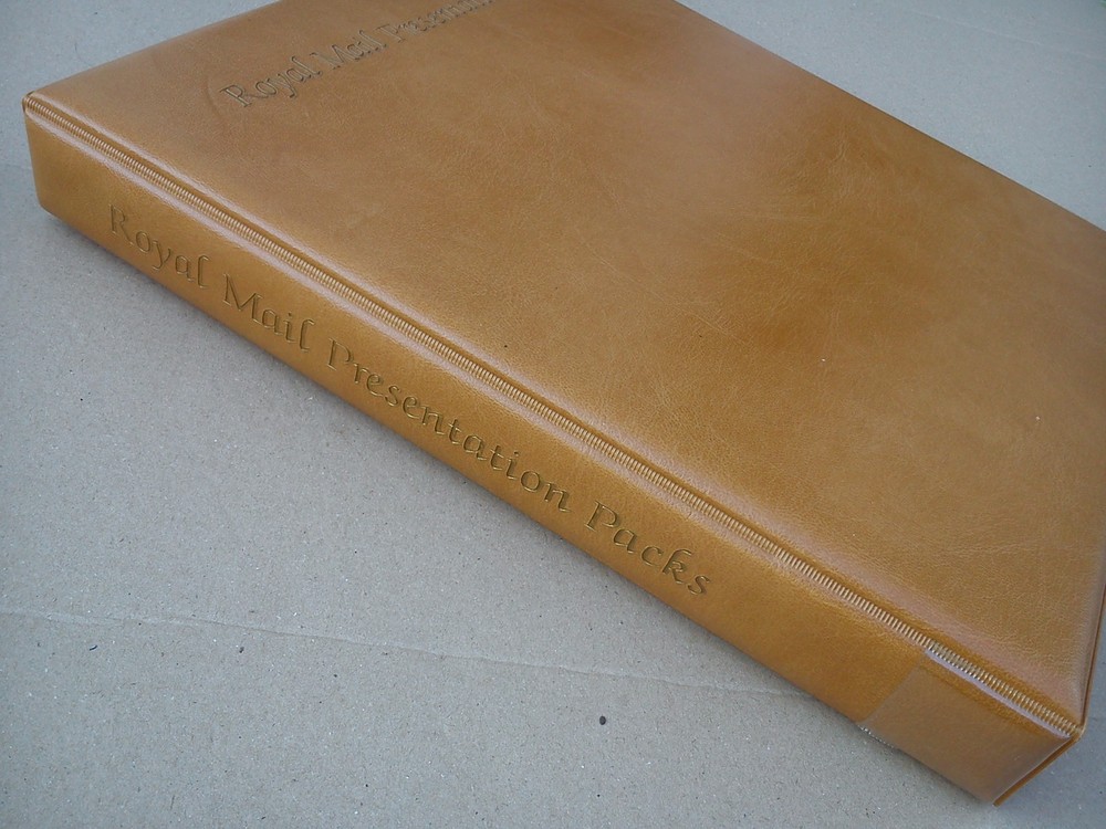 Royal Mail Presentation Packs Album Binder Stamp 14 Sheets Storage EMPTY Beige