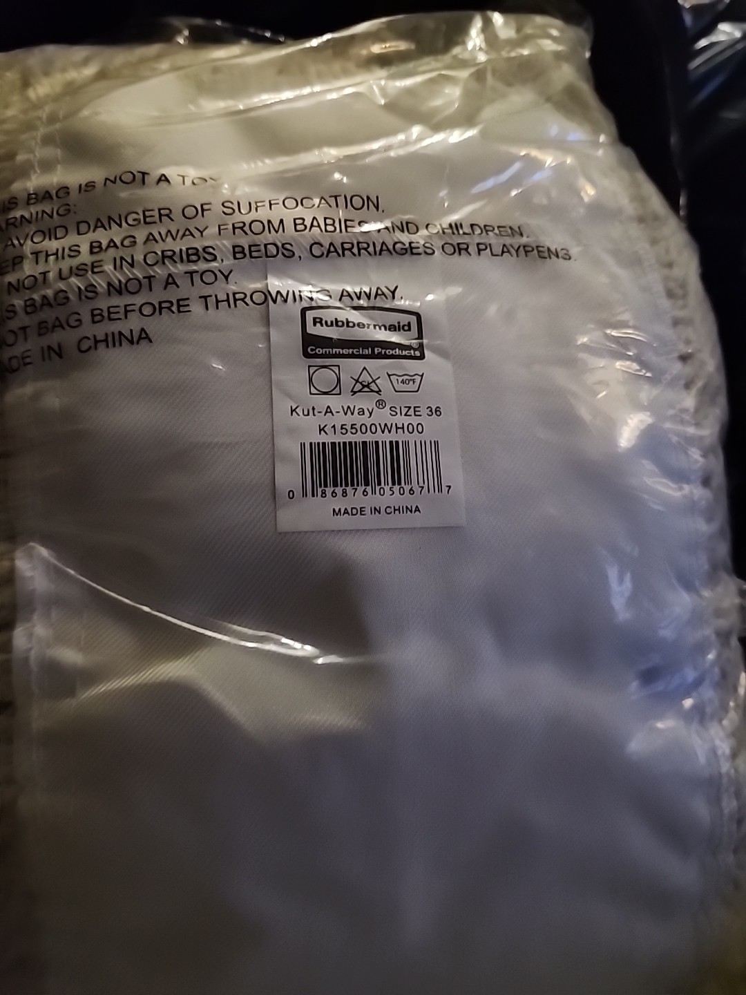 Rubbermaid Commercial Fgk15500wh00 36 In L Dust Mop, Tabs/Pockets Connection,