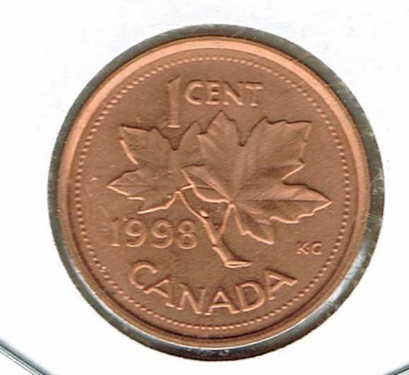 1998 Canada Uncirculated One Cent Cent Coin!