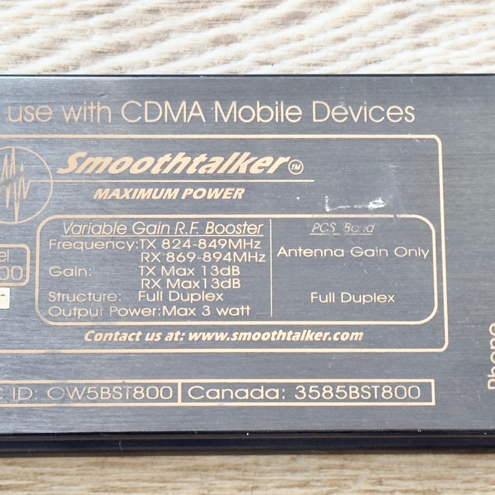 Smoothtalker Mobile Cellular Booster Amplifier BST800