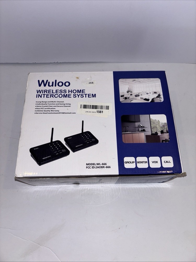 Wuloo WL666 2 Pack White Multi Channel Wireless Home Audio Intercom System