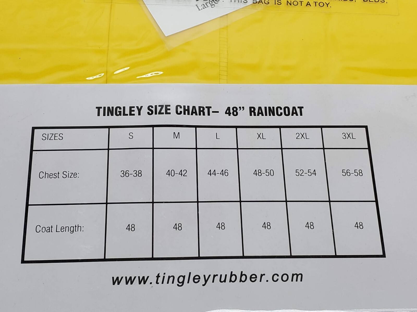 2 PACK! Tingley co Raincoat 48" Long W/ Hood Yellow PVC Coated Polyester (HR)