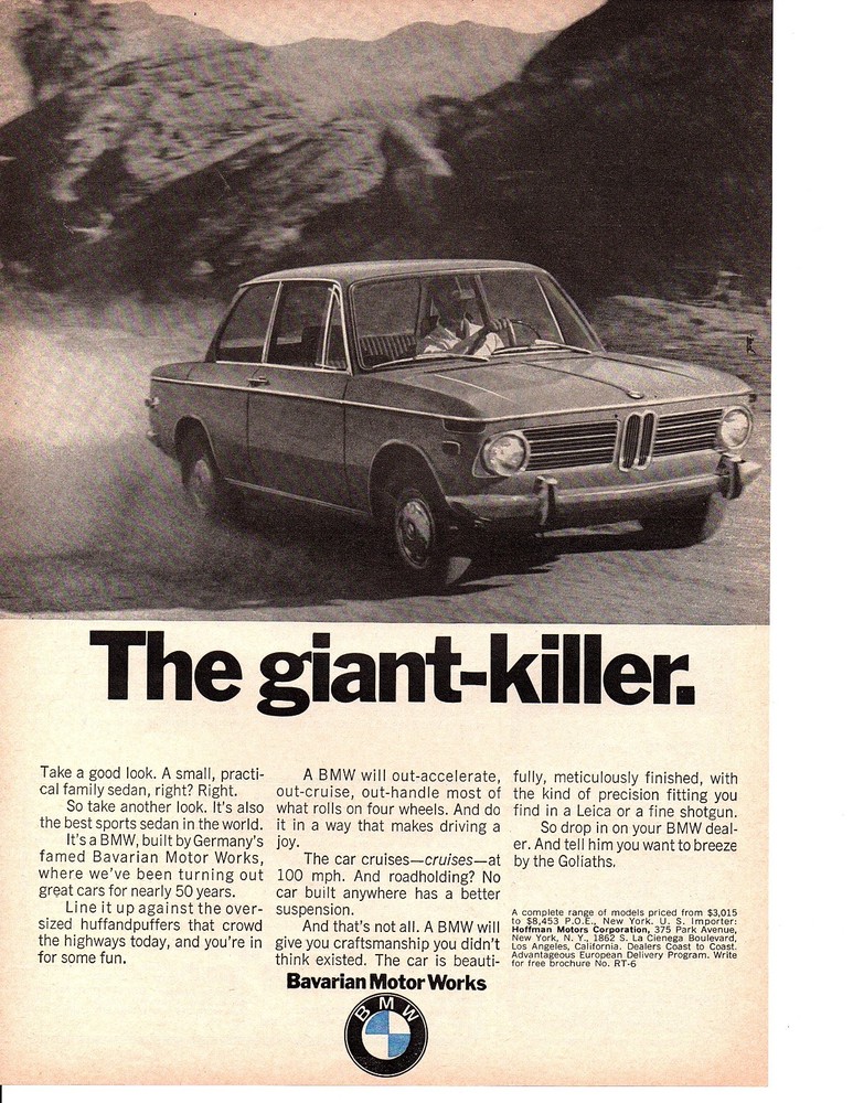 1970 BMW ~ CLASSIC ORIGINAL PRINT AD