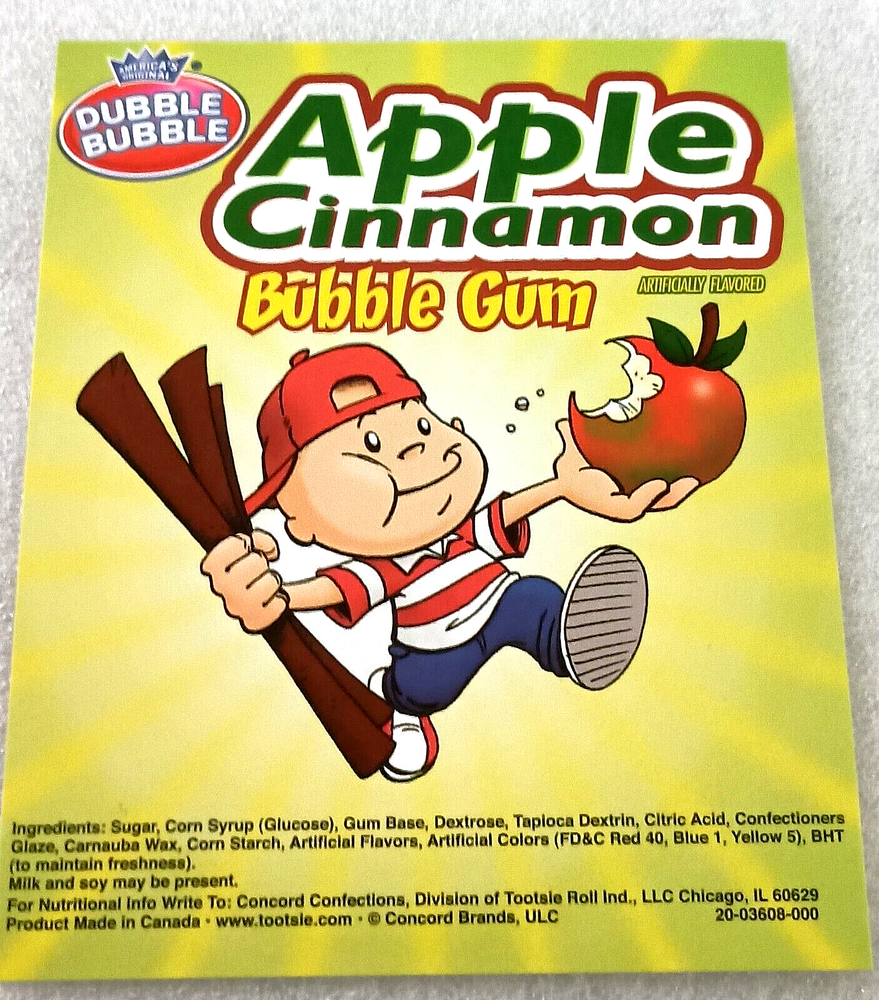 Dubble Bubble Apple Cinnamon Candy Machine Vending Display Card 2000s NOS NEW