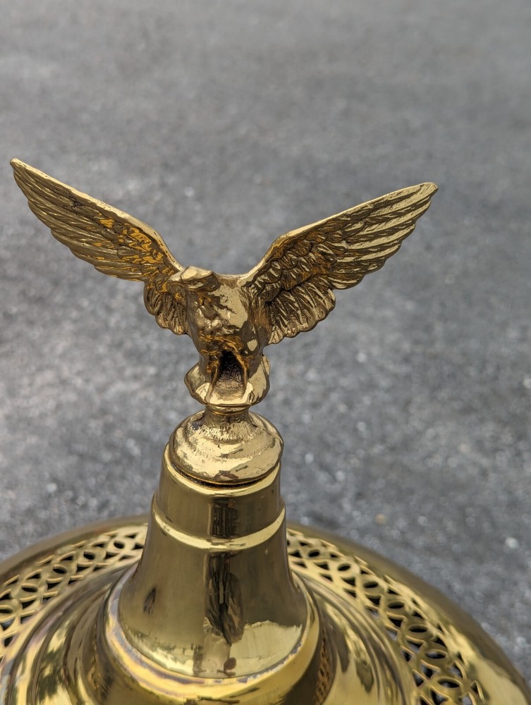 Middle Eastern Turkish Brass & Copper Incense Burner Brazier Warmer Eagle Top