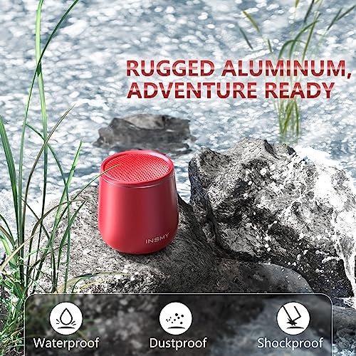 Small Bluetooth Speaker, Waterproof Mini Portable Wireless Speaker, 1-Red