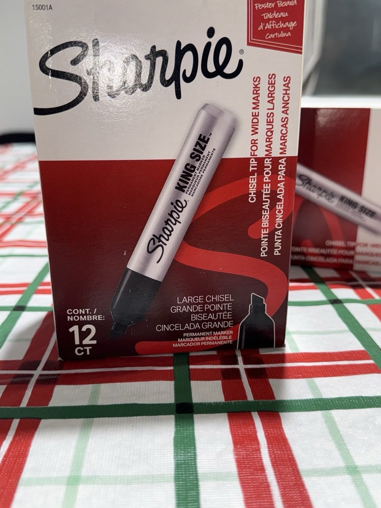 Sharpie King Size Permanent Markers 12 Count Extra Wide Chisel Tip Black Ink