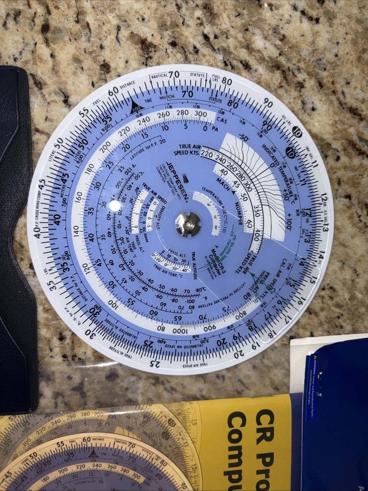 BUNDLE Jeppesen Slide Graphic Compute, Rotating Plotter(e6B), Charts