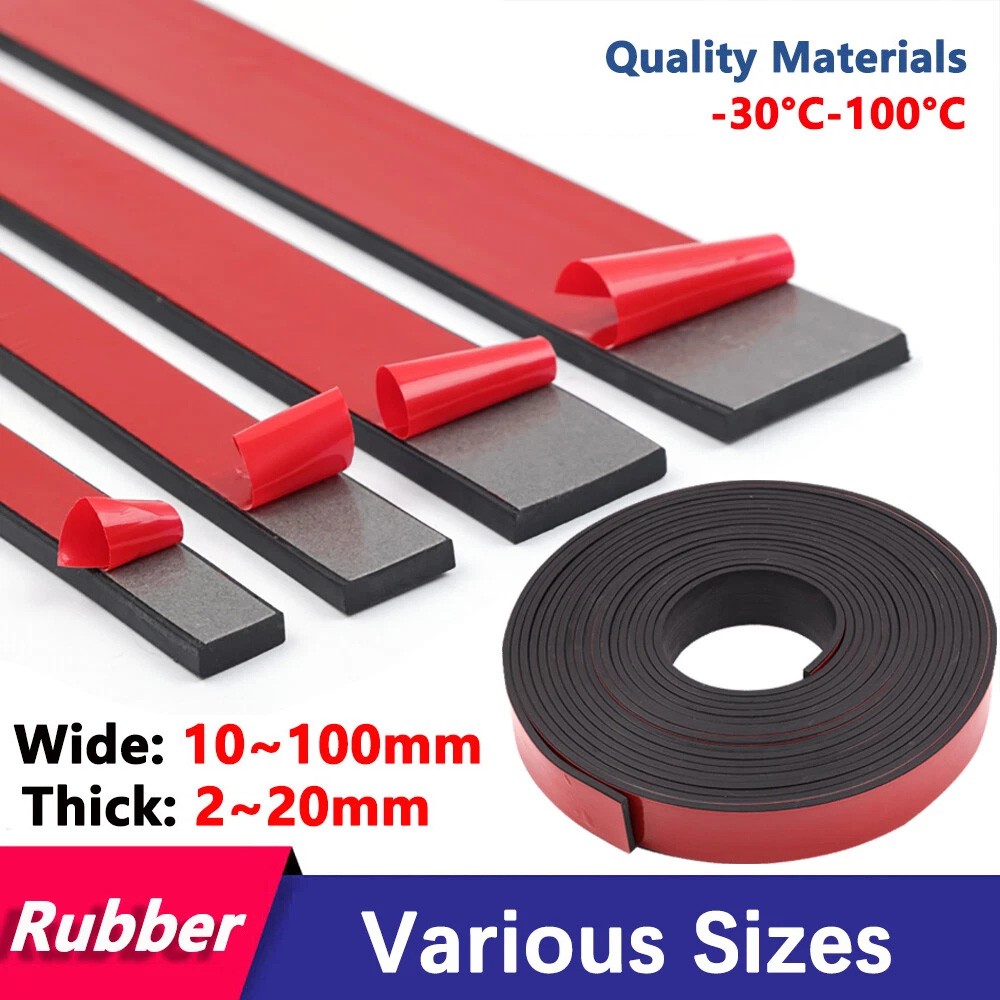Rubber Strip Self Adhesive Pads Adhesive Backed Solid Seals Gasket Various Sizes