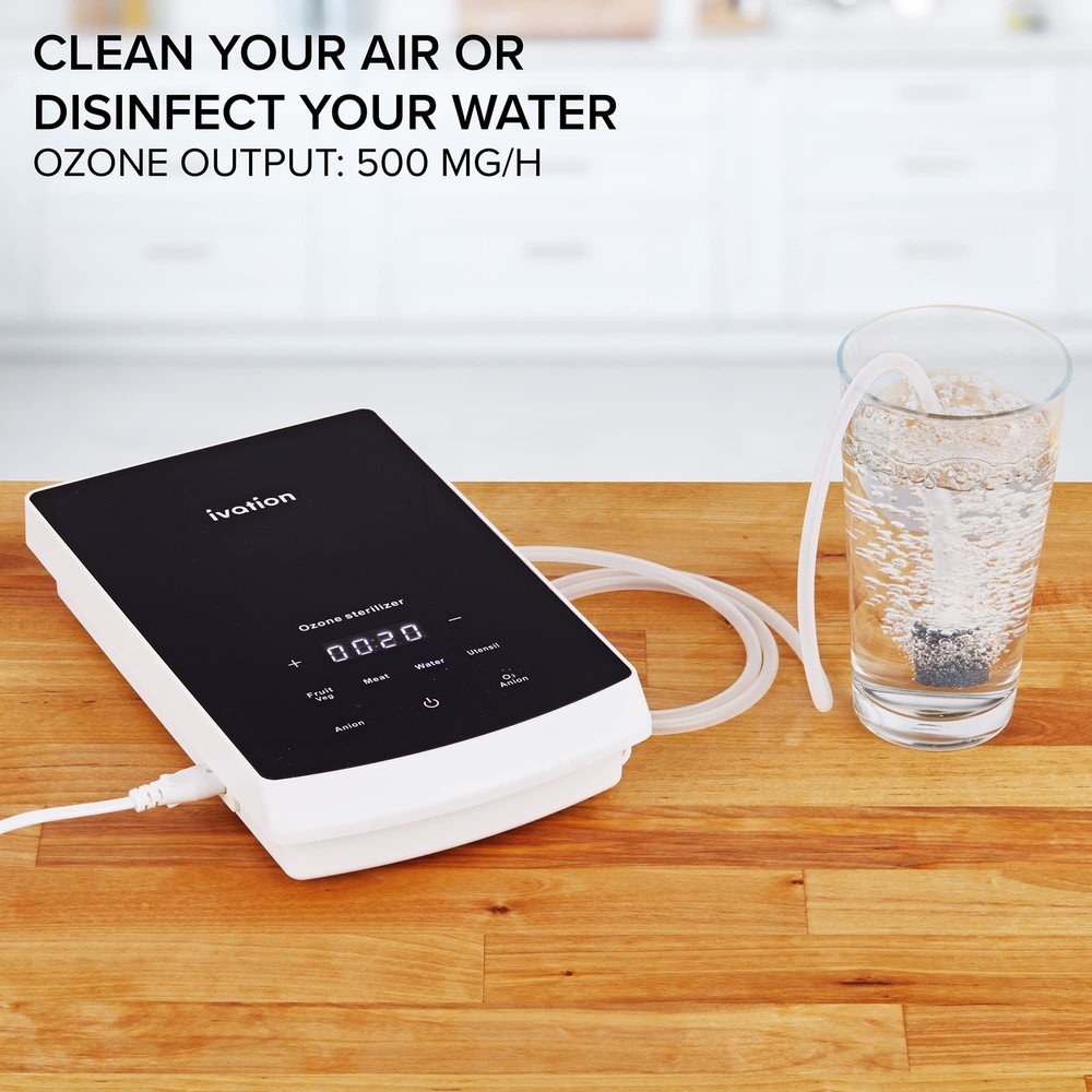 Ivation Ozone Generator, Water & Air Purifier, Sterilizer with Diffuser Stones