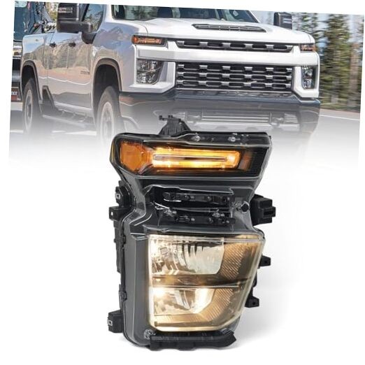 Halogen Headlight Assembly Pair Compatible with Chevy Right Passenger Side