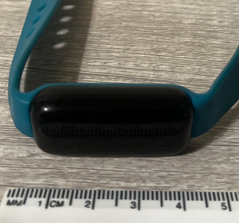 Digital Watch Rectangular Face Blue Buckle Band Modern Style UNTESTED. See Pics!