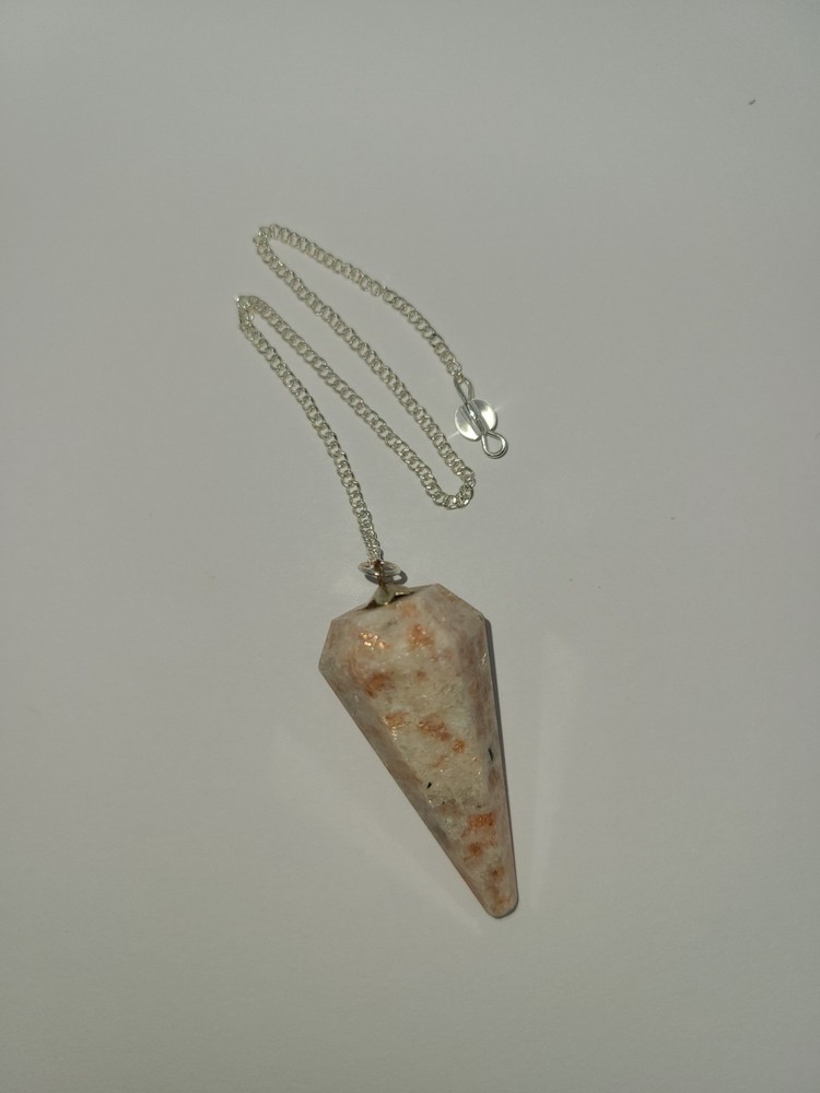 Sunstone Faceted Cone Crystal Dowsing Pendulum Divination Tool