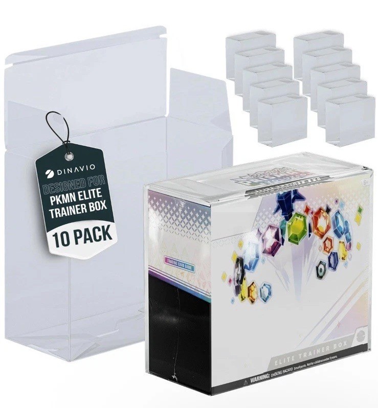Dinavio Crafthouse PET Plastic ETB Protector Case 10 Pack - Elite Trainer Box...