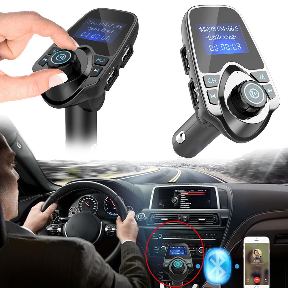 T11 Bluetooth Car MP3 Player FM Transmitter Radio Adapter USB Charger for iPhone