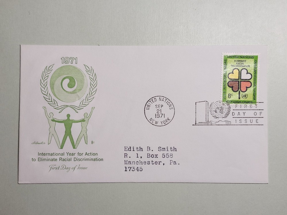 United Nations Year Against Racial Discrimination 8c Artmaster FDC (addressed)