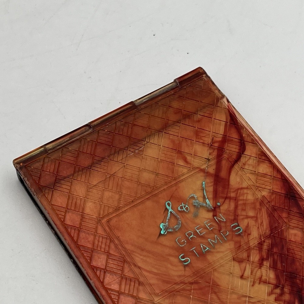 Vintage S & H Green Stamps Plastic Case Storage Hatch Mark Rare Collectible