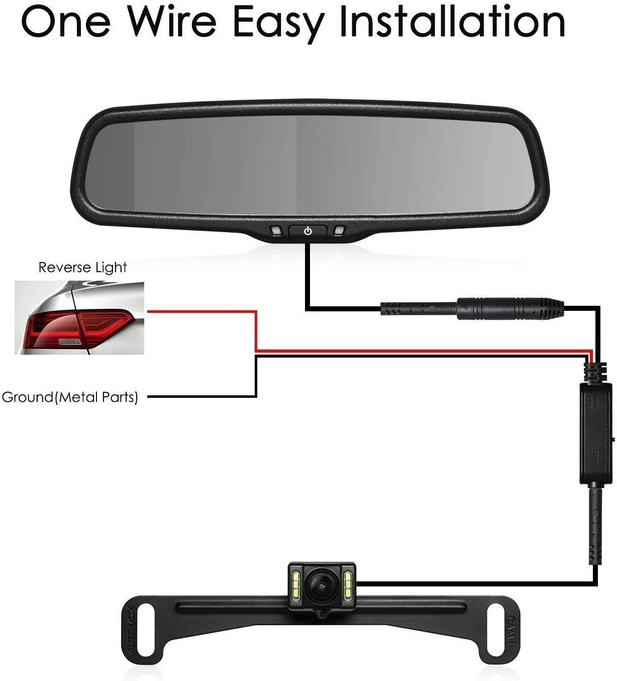 AUTO-VOX T2 Car Backup Camera OEM 4.3" Mirror Monitor Kit Rear View Night Vision