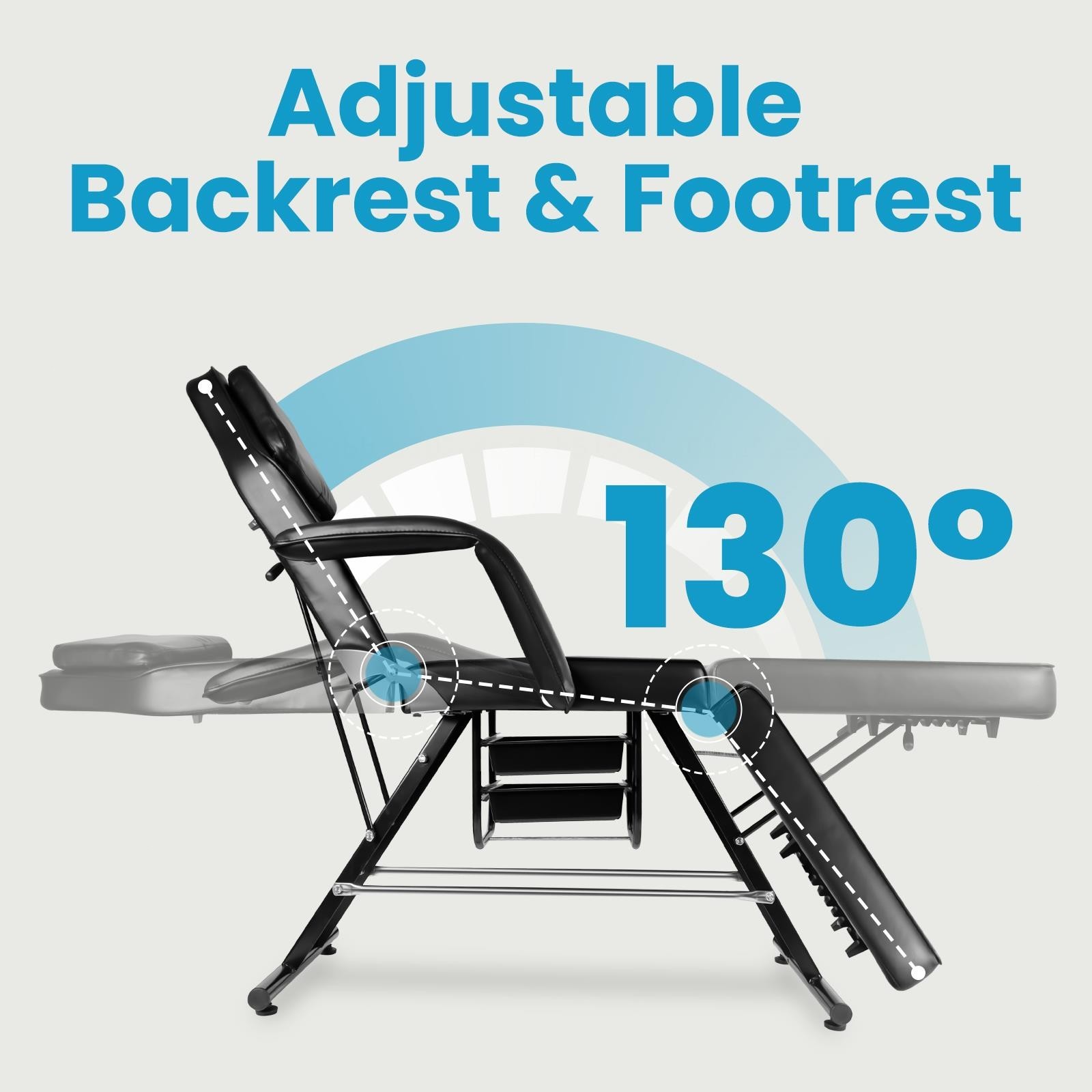 Tattoo Bed Swivel Aesthetician Chair 881LB Adjustable Massage Salon SPA Chair