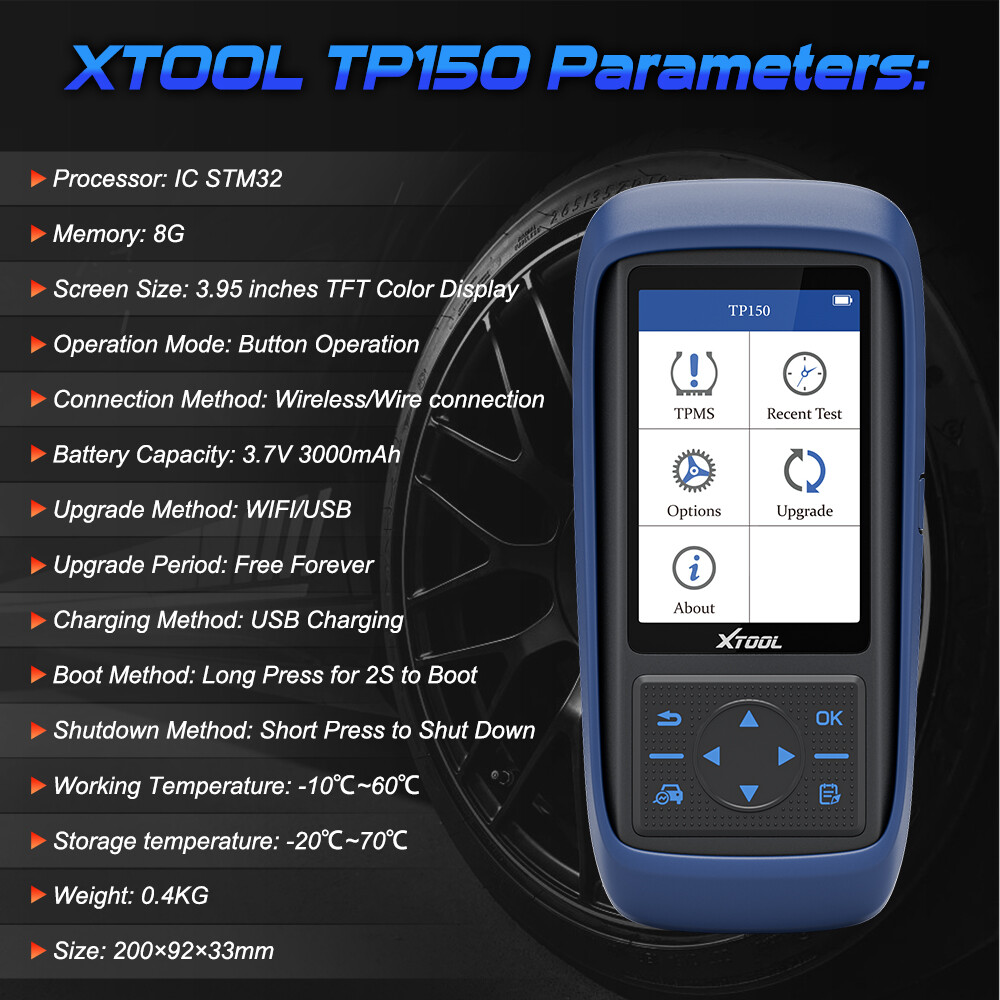 XTOOL NEW TP150 TPMS Programming Tool Universal TPMS Relearn/Reset/Activate 2025