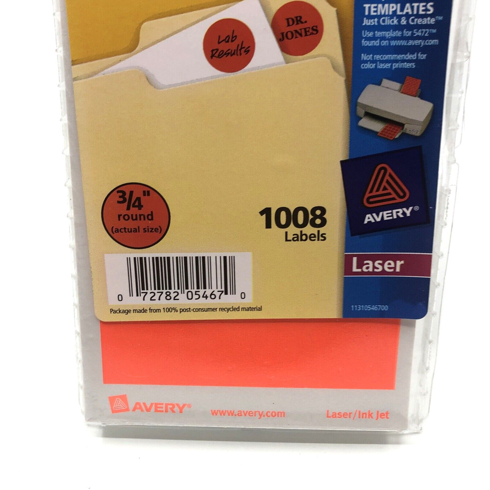 ORANGE Avery 3/4” ROUND LABEL DOT 05466 Color Coding Removable