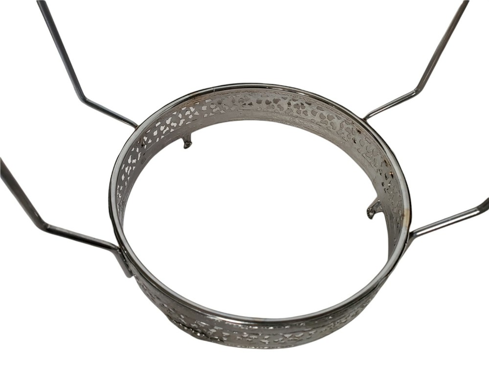 Vintage Silverplate Round Footed Serving Casserole Dish Holder 7" w/ 5" Handles