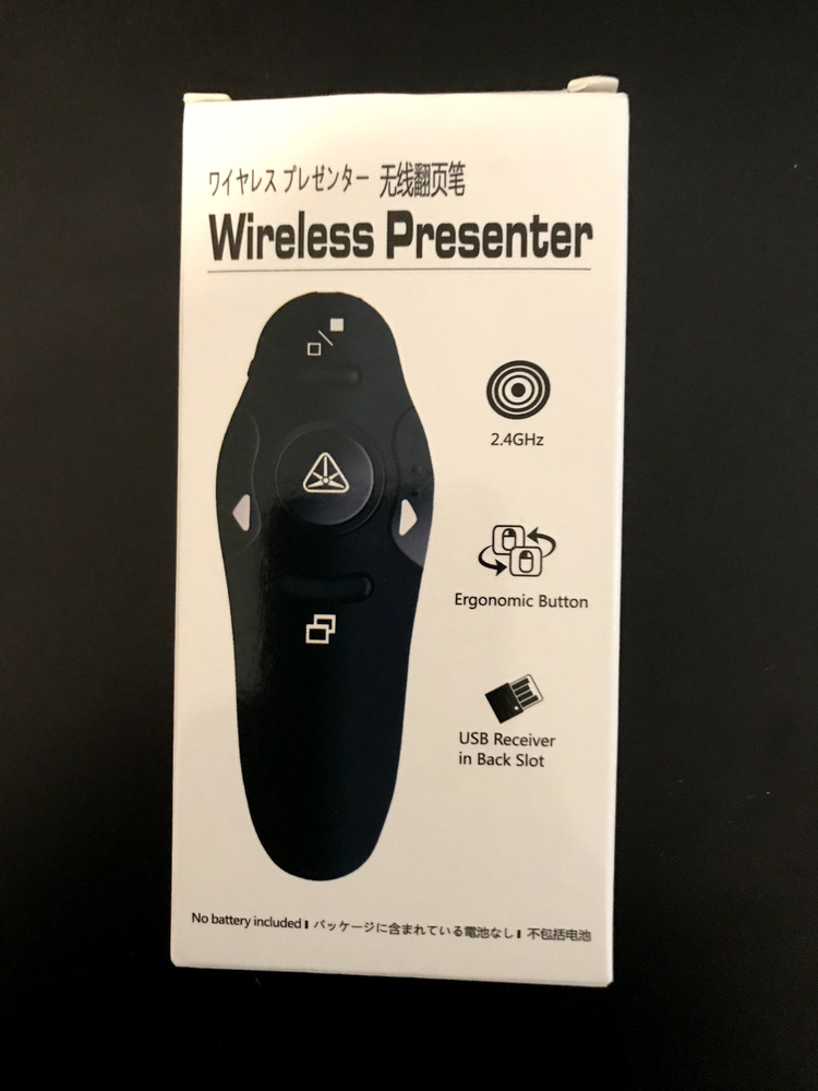 Wireless Presenter Power Point Clicker USB - Black