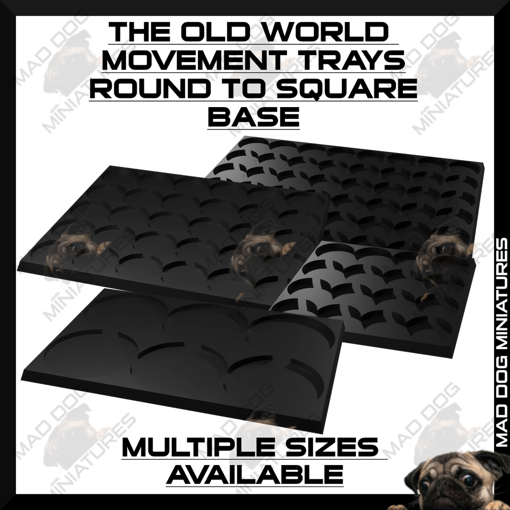 Warhammer The Old World Round to Square Conversion Movement Trays Multiple Sizes