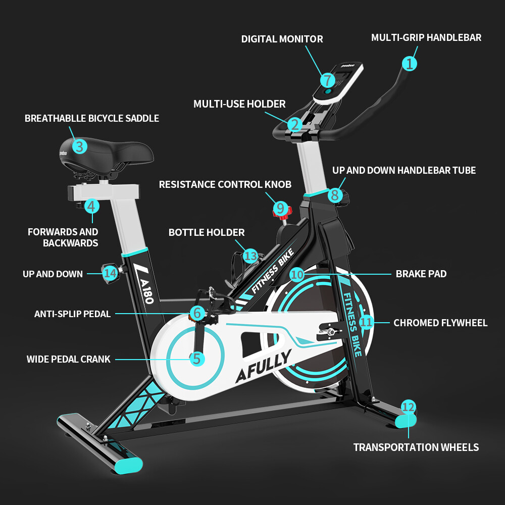 Indoor Cycling Bike Commercial Exercise Bike Stationary Cardio Fitness Workout