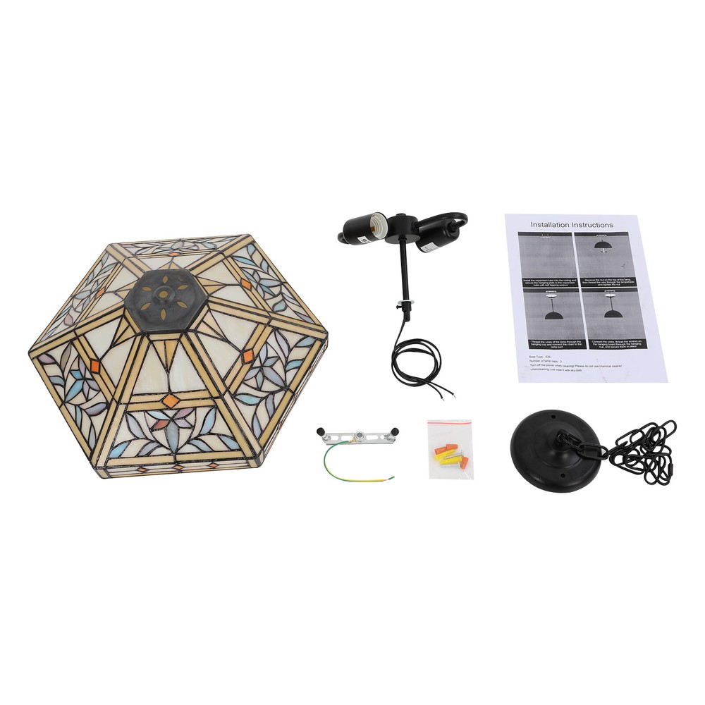 Elegant 2-Light Adjustable Pendant Light - Iron & Glass, Ceiling Mount
