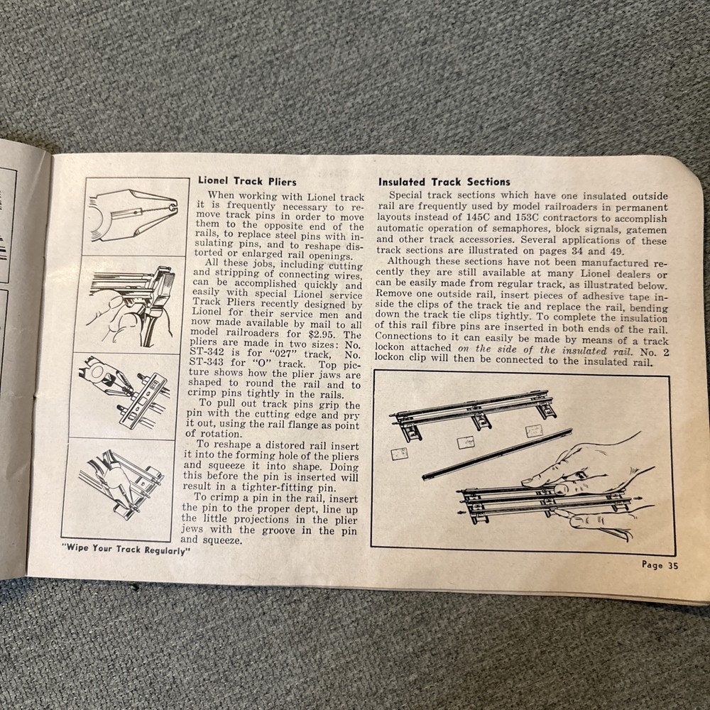Lionel Trains instructions for assembling & operating booklet from 1952. Missing