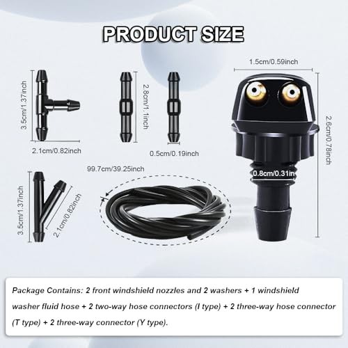 2pcs Front Windshield Washer Nozzles, Front Windshield Washer Nozzle kit and