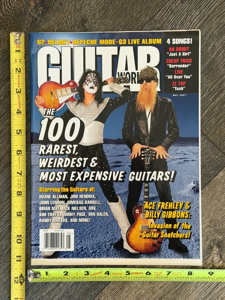 Kiss ACE FREHLEY Magazine Cover Only UNUSED Guitar World May 1997 Vintage Kiss