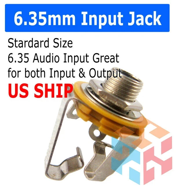 Electric Guitar Input Jack 6.35mm Stereo Active Pickup Output Socket Audio*