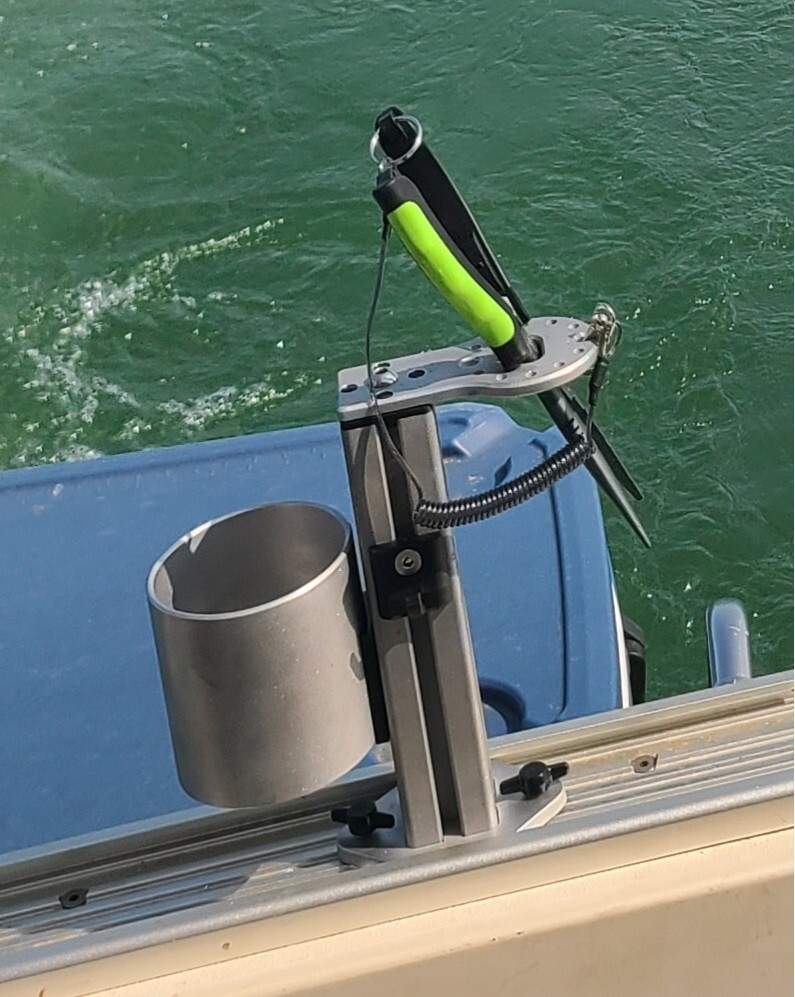 Track mount cup holder & tool holder