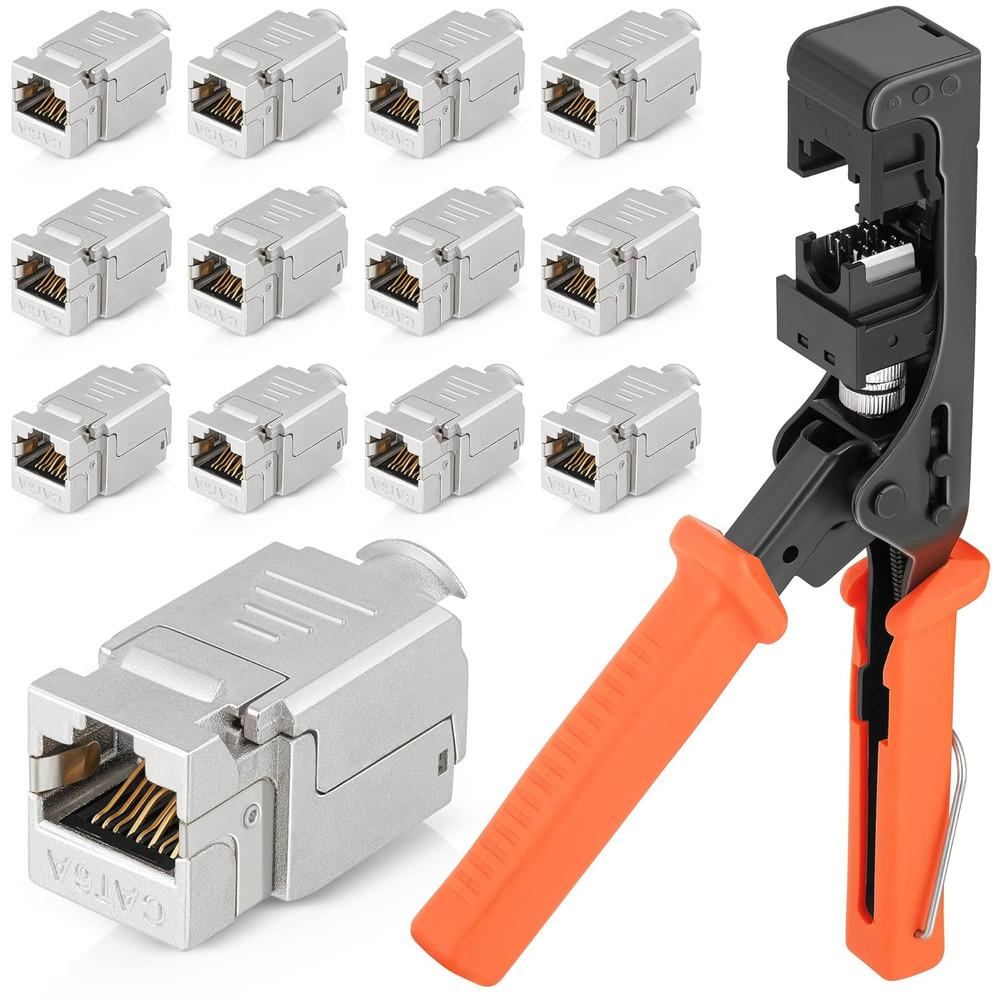 Easyshield (CAT6A Kit) - Speed Termination Tool, with 12 Slim Profile, 90-Degree