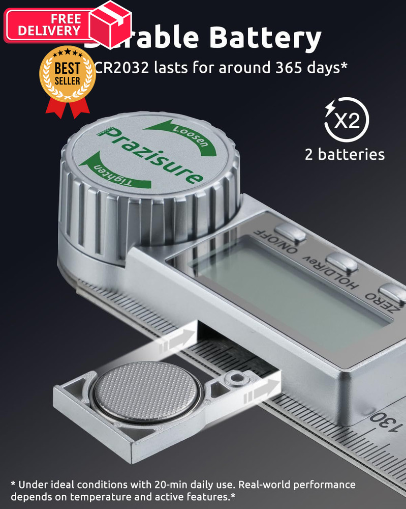 Prazisure Digital Angle Finder Protractor, 7inch Professional Angle...