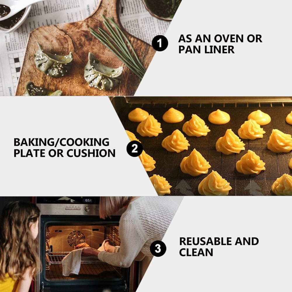 2 Pcs Silicone Baking Sheets for Oven Cookie Kitchen Tools Pastry Mat