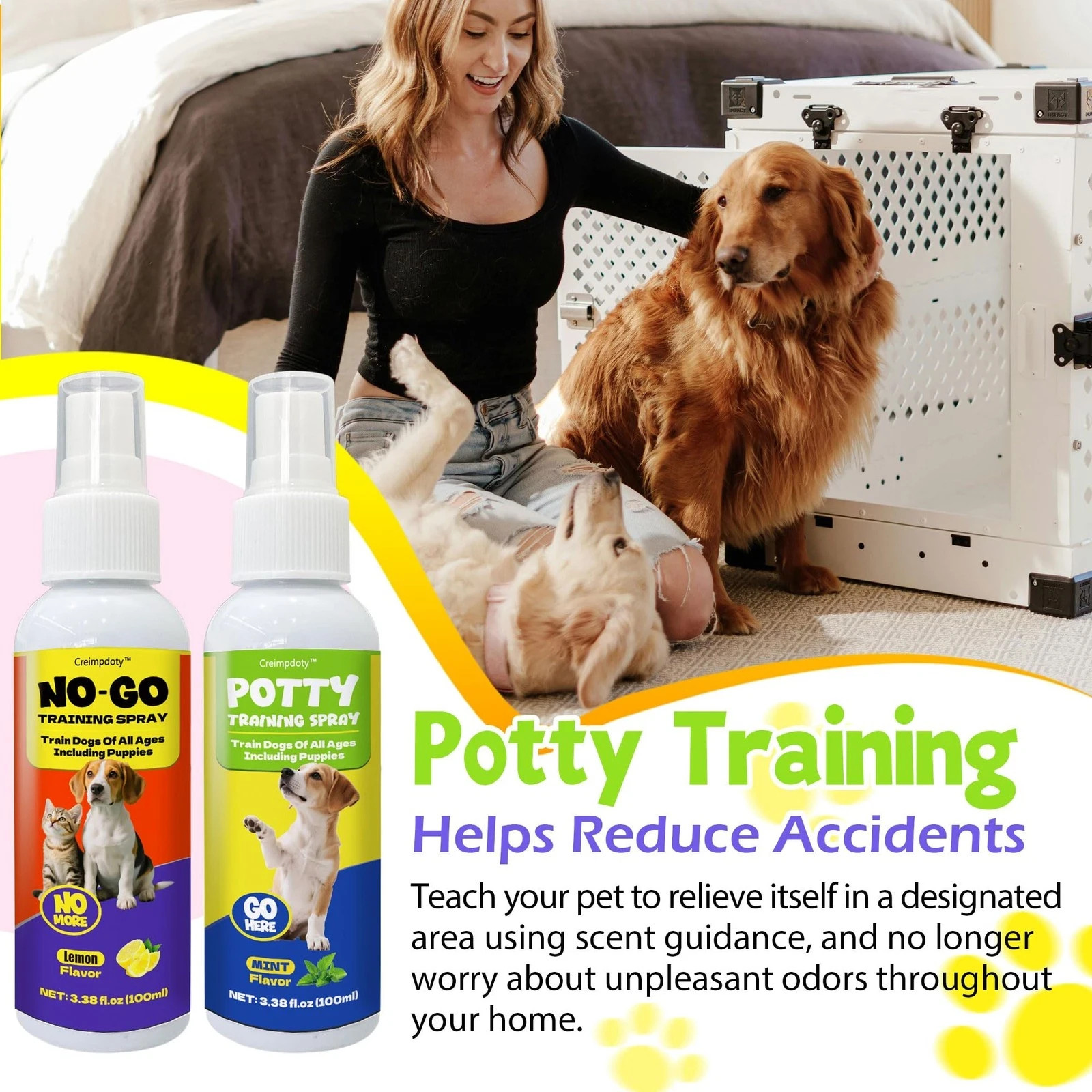 Dog Potty Training Spray Set, Dog Pee Spray, Indoor & Outdoor Potty Training NEW