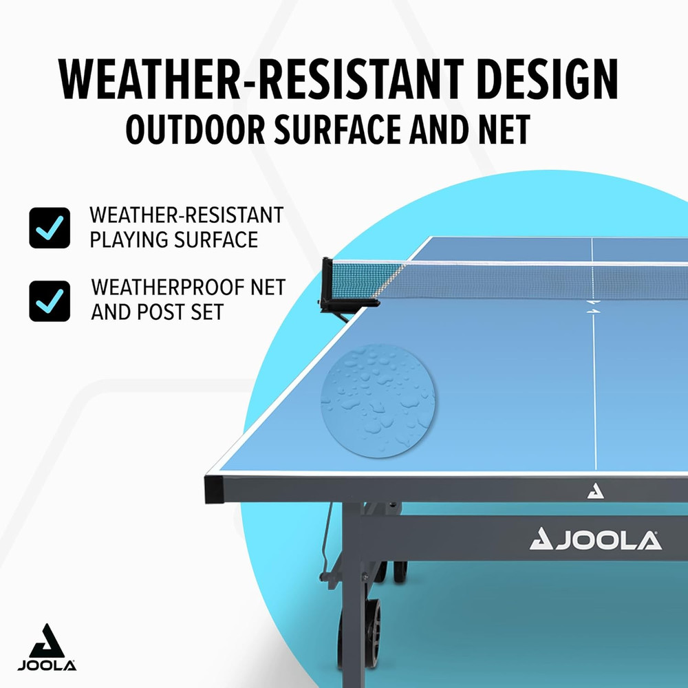 NOVA Outdoor Ping Pong Table with Waterproof Table Tennis Net Set - Quick Assemb