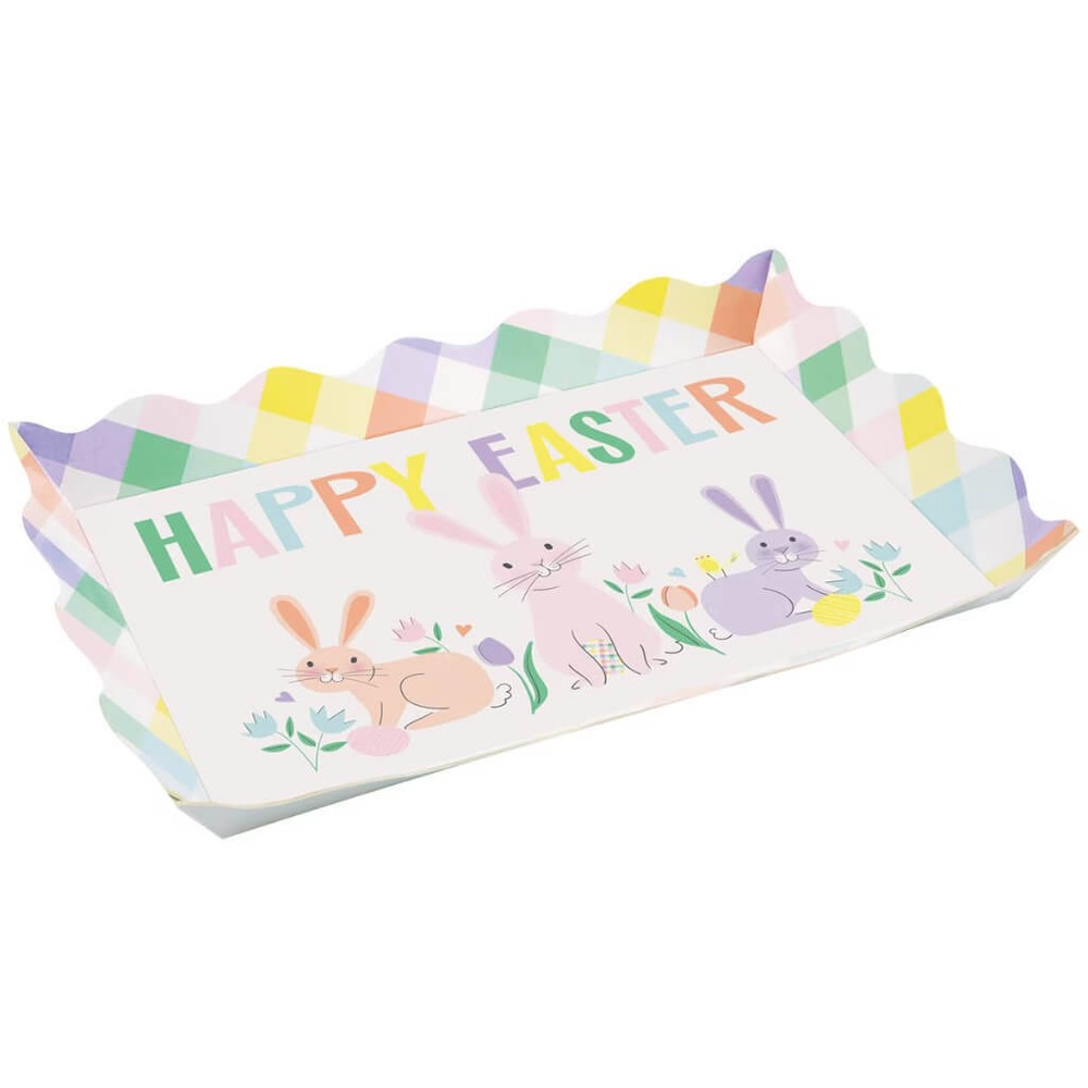 Happy Easter Scalloped Edge Serving Tray