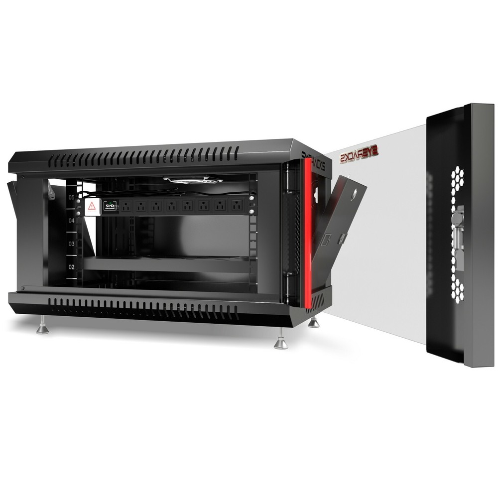 6U Server Rack Locking Network Cabinet Data Enclosure with PDU-Feet-Fan-Shelf