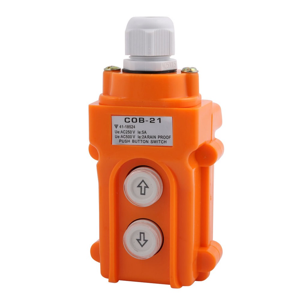 Hoist Crane Pendant Push Button Switch Up-Down Rain Proof Button 2with Connector