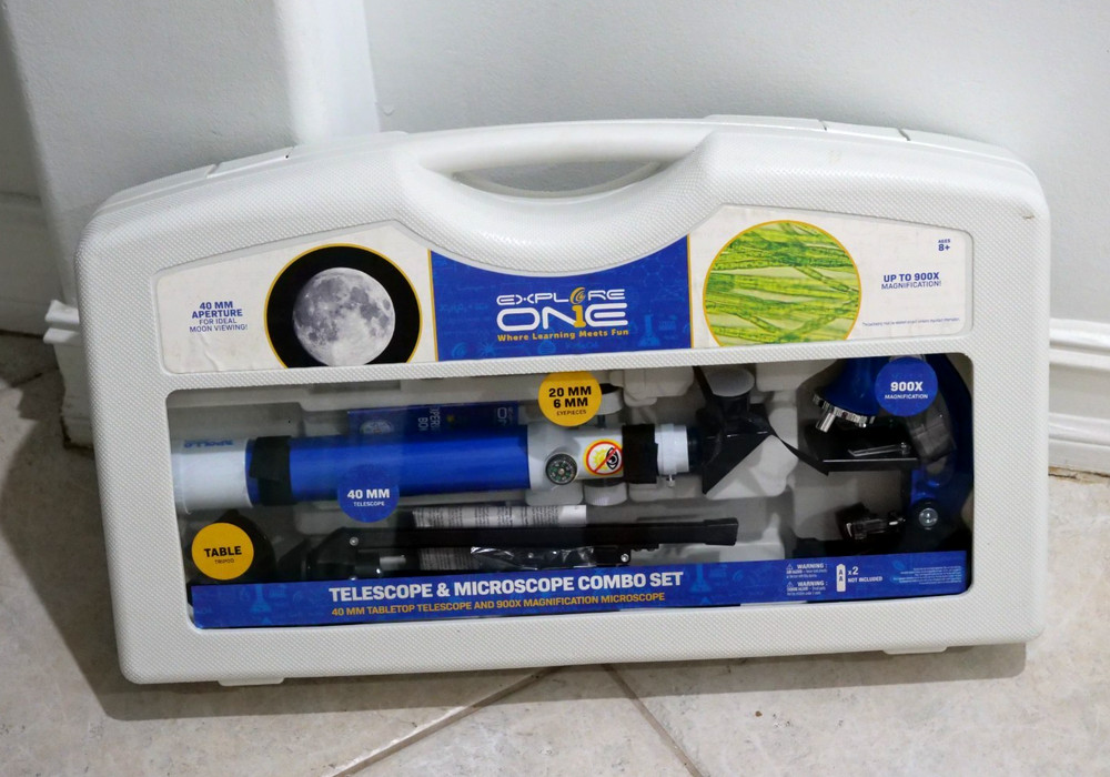 Explore One Telescope & 900x Microscope Combo Set with Carry Case